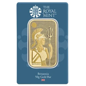 SZTGBP50 Britannia Royal Mint -SZTABKA ZŁOTA PR.999,9 - 50 g